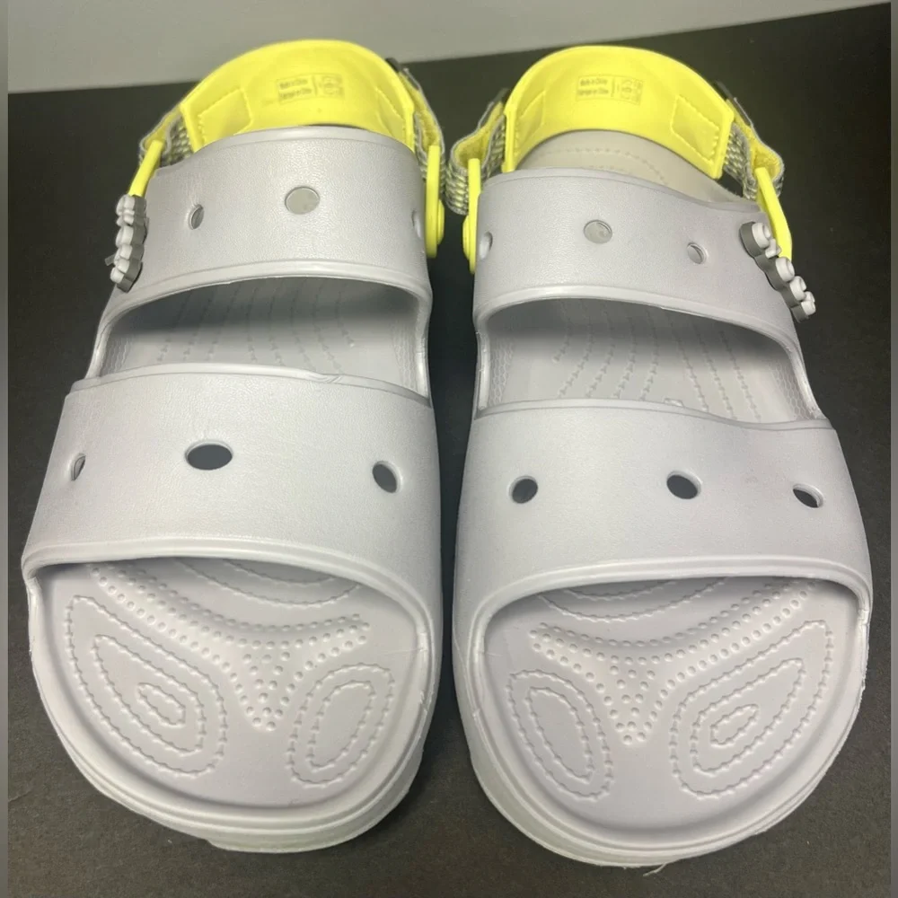 Crocs-‎ Mens Light Grey slides, Size:11, Pre-Owned, great condition